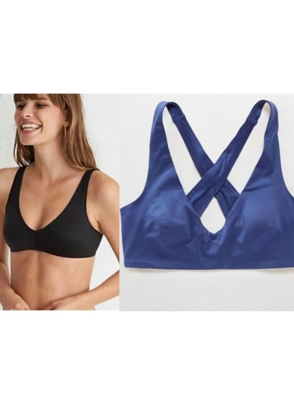 Aerie | Sunnie Crossback Bralette in Blue